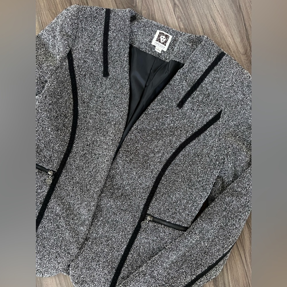 Anne‎ Klein tweed open front blazer
